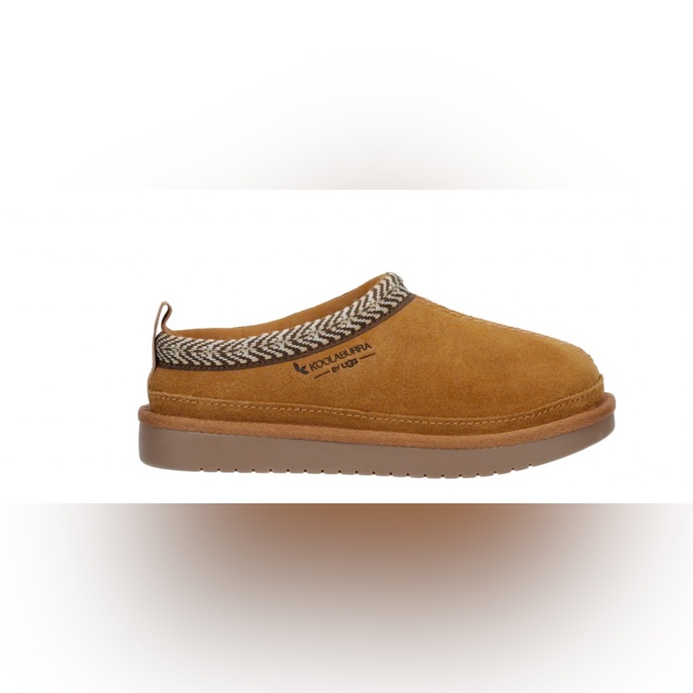Koolaburra Kids Tan Suede Slip-On Cozy Slippers